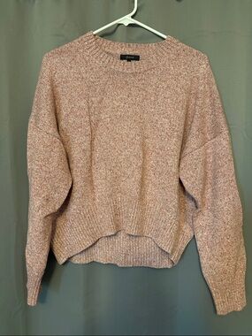 Quince Dusty Rose Marled Crewneck Sweater